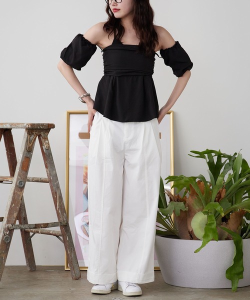 ROOPTOKYO(ループトウキョウ)の「ペプラムオフショルベアブラウス(シャツ/ブラウス・レディース・ブラック/ホワイト・FREE)」の18枚目の写真