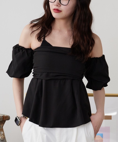 ROOPTOKYO(ループトウキョウ)の「ペプラムオフショルベアブラウス(シャツ/ブラウス・レディース・ブラック/ホワイト・FREE)」の15枚目の写真
