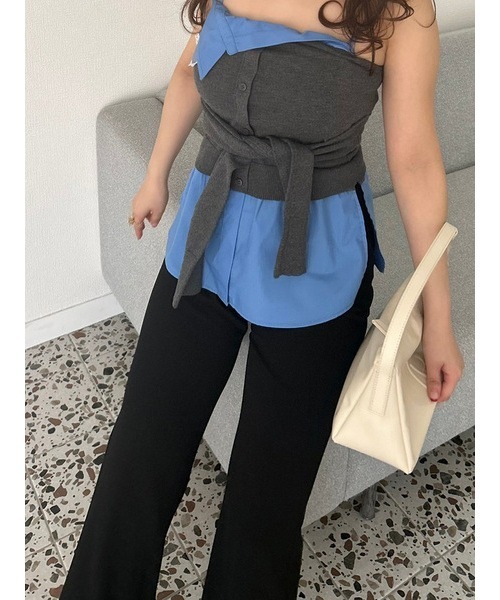 LILY BROWN（リリーブラウン）の「レイヤードカップイントップス