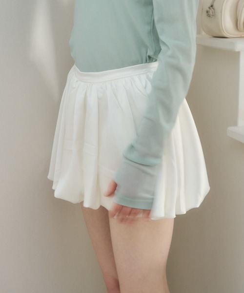 Birthday room（バースデイルーム）の「サテンバルーンスカート/satin balloon skirt（スカート・レディース・ホワイト/ブラック・FREE）」の5枚目の写真
