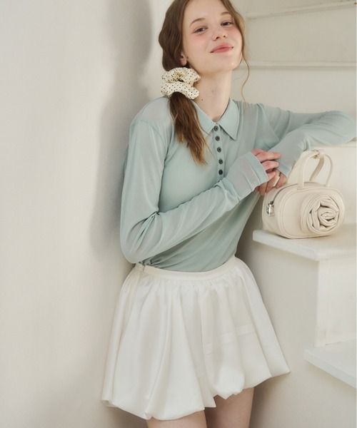 Birthday room（バースデイルーム）の「サテンバルーンスカート/satin balloon skirt（スカート・レディース・ホワイト/ブラック・FREE）」の3枚目の写真