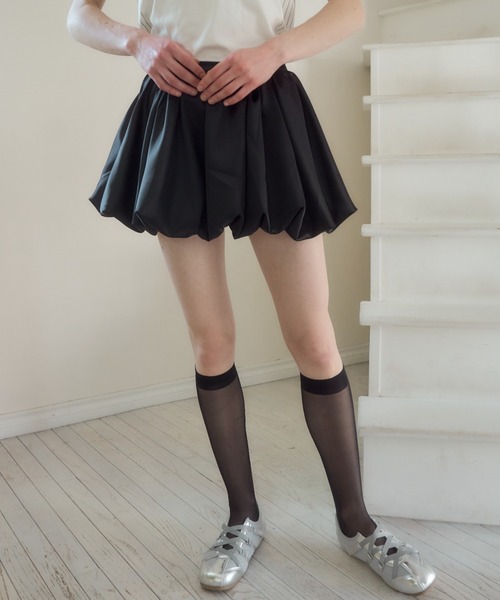 Birthday room（バースデイルーム）の「サテンバルーンスカート/satin balloon skirt（スカート・レディース・ホワイト/ブラック・FREE）」の10枚目の写真