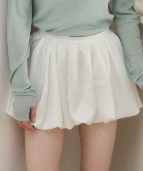 Birthday room（バースデイルーム）の「サテンバルーンスカート/satin balloon skirt（スカート・レディース・ホワイト/ブラック・FREE）」の17枚目の写真