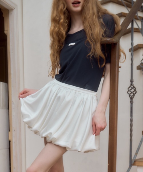 Birthday room（バースデイルーム）の「サテンバルーンスカート/satin balloon skirt（スカート・レディース・ホワイト/ブラック・FREE）」の18枚目の写真