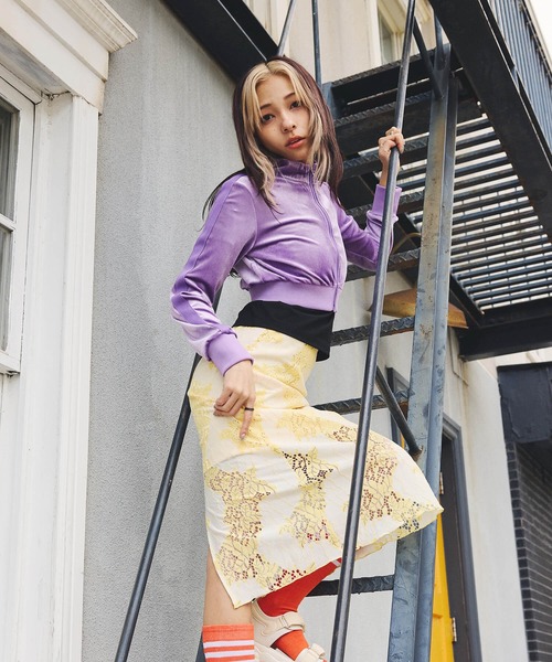DURAS(デュラス)の「クロップベロアトラックジャケット(ジャージ・レディース・ブルー/ライラック/チャコール・SMALL/MEDIUM)」の14枚目の写真