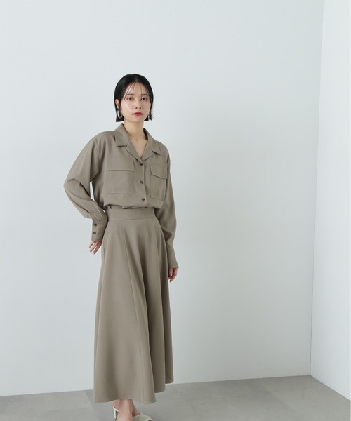 N.(N. Natural Beauty Basic)(エヌエヌナチュラルビューティーベーシック)の「シャツドッキングワンピース(ワンピース・レディース・ベージュ/ブルー・MEDIUM)」の3枚目の写真
