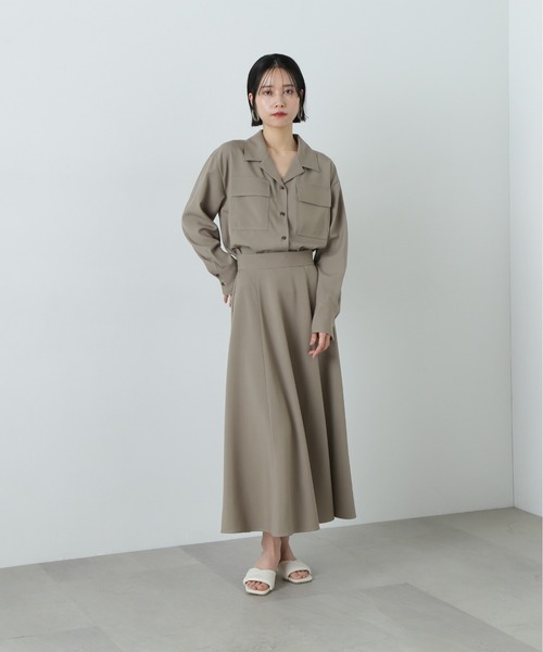N.(N. Natural Beauty Basic)(エヌエヌナチュラルビューティーベーシック)の「シャツドッキングワンピース(ワンピース・レディース・ベージュ/ブルー・MEDIUM)」の6枚目の写真