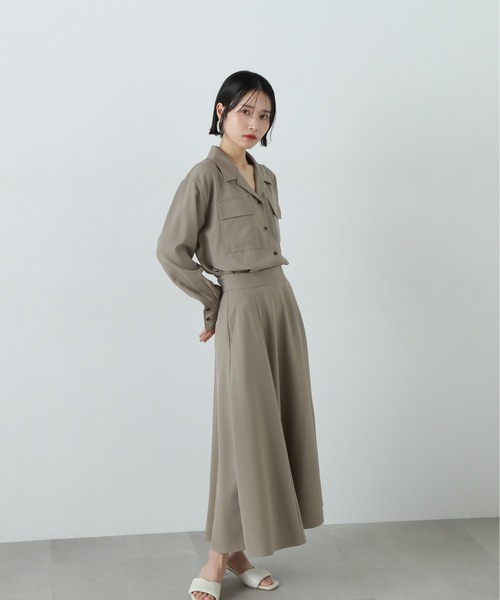 N.(N. Natural Beauty Basic)(エヌエヌナチュラルビューティーベーシック)の「シャツドッキングワンピース(ワンピース・レディース・ベージュ/ブルー・MEDIUM)」の8枚目の写真
