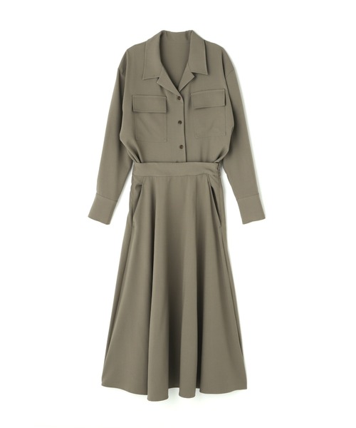 N.(N. Natural Beauty Basic)(エヌエヌナチュラルビューティーベーシック)の「シャツドッキングワンピース(ワンピース・レディース・ベージュ/ブルー・MEDIUM)」の9枚目の写真