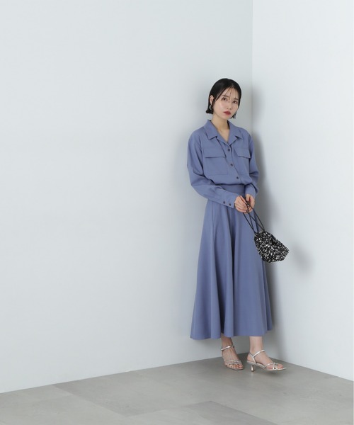 N.(N. Natural Beauty Basic)(エヌエヌナチュラルビューティーベーシック)の「シャツドッキングワンピース(ワンピース・レディース・ベージュ/ブルー・MEDIUM)」の13枚目の写真
