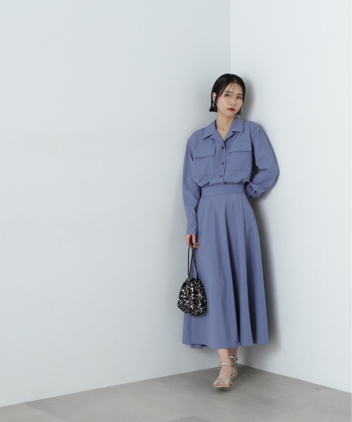 N.(N. Natural Beauty Basic)(エヌエヌナチュラルビューティーベーシック)の「シャツドッキングワンピース(ワンピース・レディース・ベージュ/ブルー・MEDIUM)」の15枚目の写真