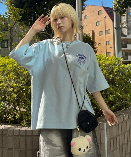 A'gem(エージェム)の「A'GEM/9 × .kom 『A'gem/エージェム』キョンシー刺繍半袖Tシャツ(Tシャツ/カットソー・メンズ・ブラック/ホワイト/ターコイズブルー系/サックスブルー・M/L)」の22枚目の写真