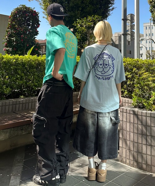 A'gem(エージェム)の「A'GEM/9 × .kom 『A'gem/エージェム』キョンシー刺繍半袖Tシャツ(Tシャツ/カットソー・メンズ・ブラック/ホワイト/ターコイズブルー系/サックスブルー・M/L)」の19枚目の写真