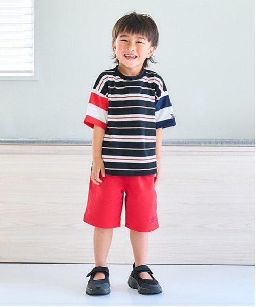 and D. petit main（アンドディープティマイン）の「【365D.】アソートボーダーワイド半T（Tシャツ/カットソー・キッズ・ラベンダー/カラフル/ピンク/ブルー/グリーン/ネイビー/エメラルド/イエロー・100cm/150cm/130cm/110cm/120cm/90cm/140cm）」の13枚目の写真