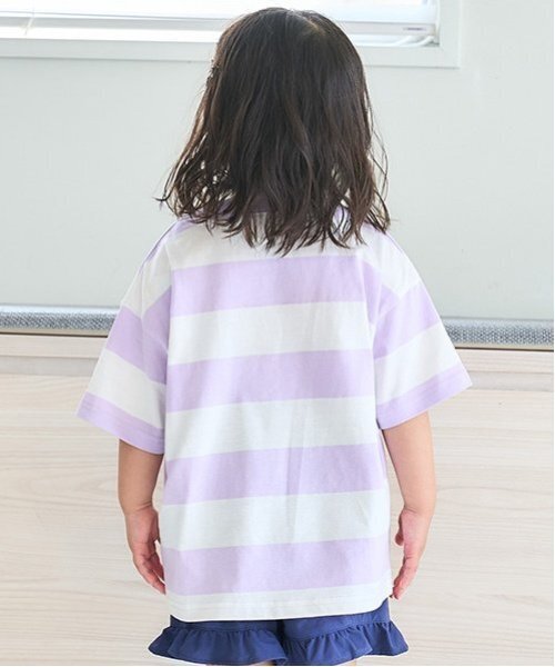 and D. petit main（アンドディープティマイン）の「【365D.】アソートボーダーワイド半T（Tシャツ/カットソー・キッズ・ラベンダー/カラフル/ピンク/ブルー/グリーン/ネイビー/エメラルド/イエロー・100cm/150cm/130cm/110cm/120cm/90cm/140cm）」の15枚目の写真