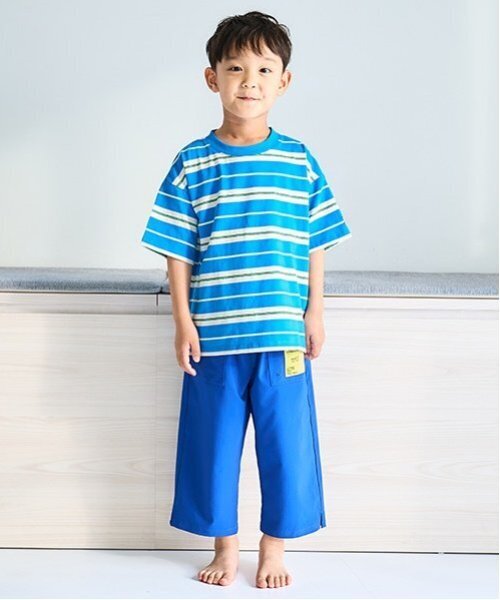 and D. petit main（アンドディープティマイン）の「【365D.】アソートボーダーワイド半T（Tシャツ/カットソー・キッズ・ラベンダー/カラフル/ピンク/ブルー/グリーン/ネイビー/エメラルド/イエロー・100cm/150cm/130cm/110cm/120cm/90cm/140cm）」の20枚目の写真