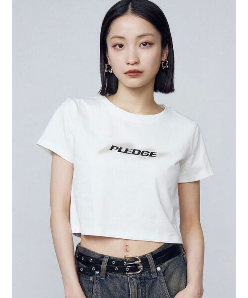 高速 割引 平日 セール】スプレーロゴミニマルTシャツ（Tシャツ/カットソー トップス