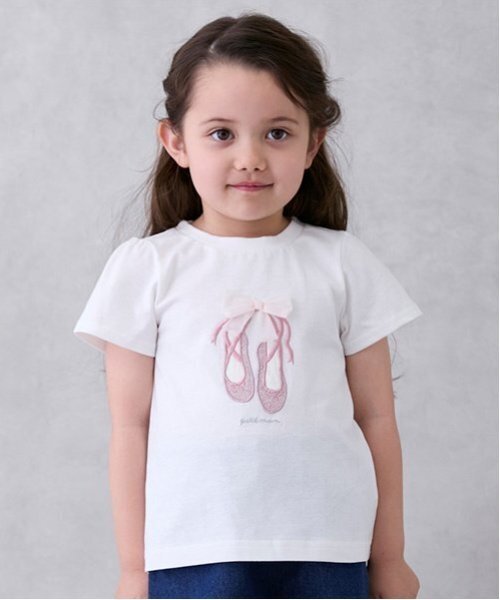 petit main（プティマイン）の「【防汚/リンク】キラキラモチーフTシャツ（Tシャツ/カットソー・キッズ・ラベンダー/オフホワイト/ピンク/ブラック/サックスブルー・130cm/120cm/80ｃｍ/90cm/100cm/110cm）」の2枚目の写真