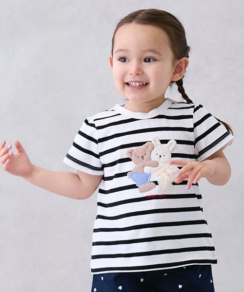 petit main（プティマイン）の「【防汚/リンク】キラキラモチーフTシャツ（Tシャツ/カットソー・キッズ・ラベンダー/オフホワイト/ピンク/ブラック/サックスブルー・130cm/120cm/80ｃｍ/90cm/100cm/110cm）」の17枚目の写真