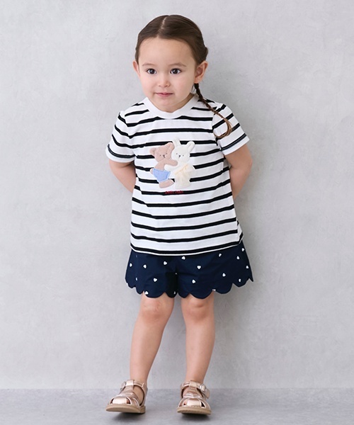 petit main（プティマイン）の「【防汚/リンク】キラキラモチーフTシャツ（Tシャツ/カットソー・キッズ・ラベンダー/オフホワイト/ピンク/ブラック/サックスブルー・130cm/120cm/80ｃｍ/90cm/100cm/110cm）」の19枚目の写真