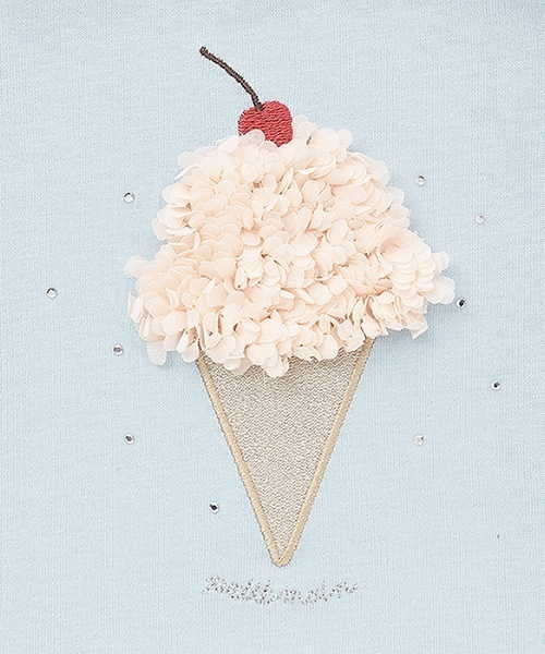 petit main（プティマイン）の「【防汚/リンク】キラキラモチーフTシャツ（Tシャツ/カットソー・キッズ・ラベンダー/オフホワイト/ピンク/ブラック/サックスブルー・130cm/120cm/80ｃｍ/90cm/100cm/110cm）」の6枚目の写真