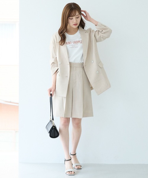 Andemiu（アンデミュウ）の「【セットアップ対応】リネンライクハーフパンツ494245（その他パンツ・レディース・ブラウン/ライトベージュ/チャコールグレー・MEDIUM/SMALL）」の10枚目の写真