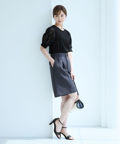 Andemiu（アンデミュウ）の「【セットアップ対応】リネンライクハーフパンツ494245（その他パンツ・レディース・ブラウン/ライトベージュ/チャコールグレー・MEDIUM/SMALL）」の13枚目の写真