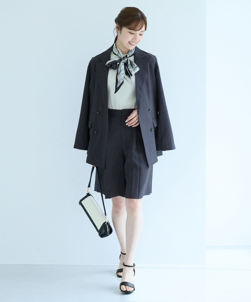 Andemiu（アンデミュウ）の「【セットアップ対応】リネンライクハーフパンツ494245（その他パンツ・レディース・ブラウン/ライトベージュ/チャコールグレー・MEDIUM/SMALL）」の14枚目の写真