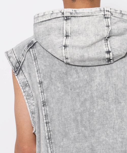 HARE(ハレ)の「ピグメントフードベスト(HARE)(ベスト・メンズ・ブラック/グレー・FREE)」の15枚目の写真