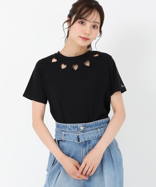 31 Sons de mode(トランテアン ソン ドゥ モード)の「2025春夏新作 ハートカットワークTシャツ(Tシャツ/カットソー・レディース・オフホワイト/ブラック・フリ-)」の7枚目の写真