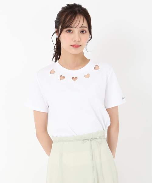 2025春夏新作 ハートカットワークTシャツ（Tシャツ/カットソー