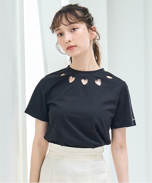 セール】2025春夏新作 ハートカットワークTシャツ（Tシャツ