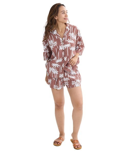 BILLABONG(ビラボン)の「BILLABONG レディース 【DAY DRIFT'N】 SUN FADE PRNTD SHORT ショートパンツ 【2025年夏モデル】/ビラボンウエストゴムセットアップ可能総柄ショートパンツ(その他パンツ・レディース・ブラウン系その他/ホワイト×ブラック・SMALL)」の7枚目の写真