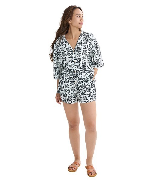 BILLABONG(ビラボン)の「BILLABONG レディース 【DAY DRIFT'N】 SUN FADE PRNTD SHORT ショートパンツ 【2025年夏モデル】/ビラボンウエストゴムセットアップ可能総柄ショートパンツ(その他パンツ・レディース・ブラウン系その他/ホワイト×ブラック・SMALL)」の10枚目の写真