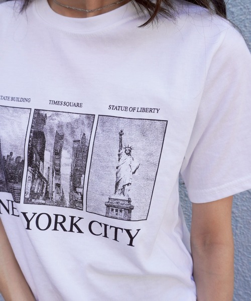 gossara(ゴサラ)の「NYロゴフォトT(Tシャツ/カットソー・レディース・ホワイト/杢グレー/オートミール・FREE)」の5枚目の写真