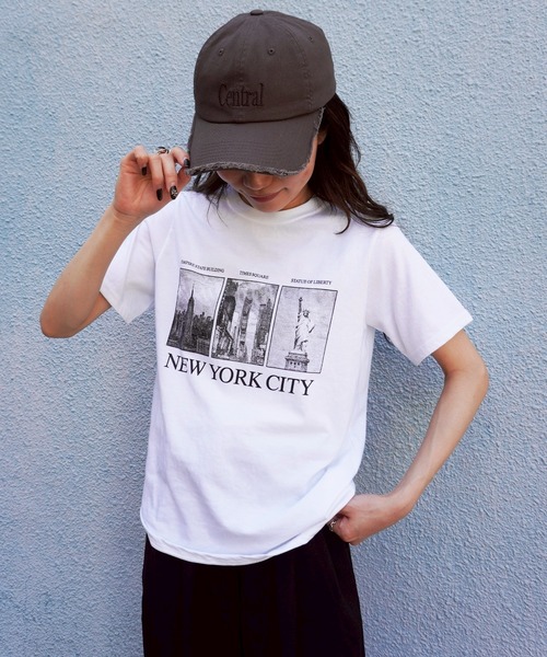 gossara(ゴサラ)の「NYロゴフォトT(Tシャツ/カットソー・レディース・ホワイト/杢グレー/オートミール・FREE)」の6枚目の写真