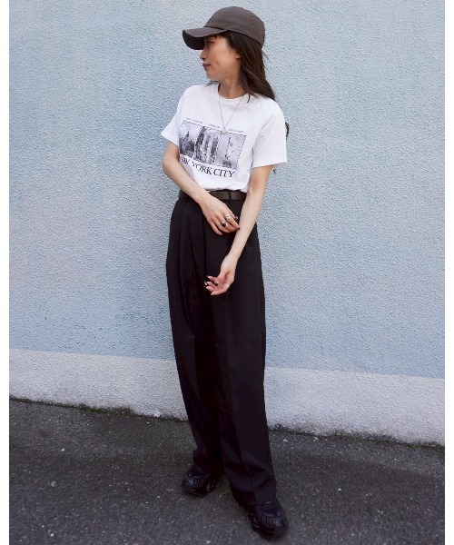 gossara(ゴサラ)の「NYロゴフォトT(Tシャツ/カットソー・レディース・ホワイト/杢グレー/オートミール・FREE)」の7枚目の写真