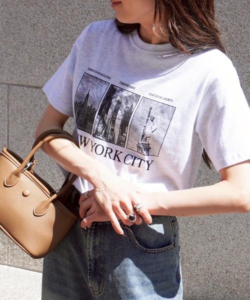 gossara(ゴサラ)の「NYロゴフォトT(Tシャツ/カットソー・レディース・ホワイト/杢グレー/オートミール・FREE)」の10枚目の写真