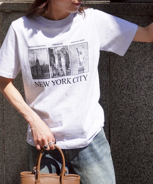 gossara(ゴサラ)の「NYロゴフォトT(Tシャツ/カットソー・レディース・ホワイト/杢グレー/オートミール・FREE)」の11枚目の写真