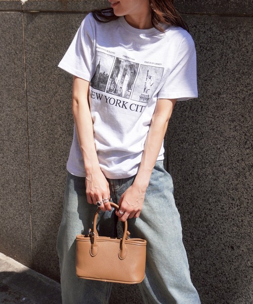 gossara(ゴサラ)の「NYロゴフォトT(Tシャツ/カットソー・レディース・ホワイト/杢グレー/オートミール・FREE)」の14枚目の写真