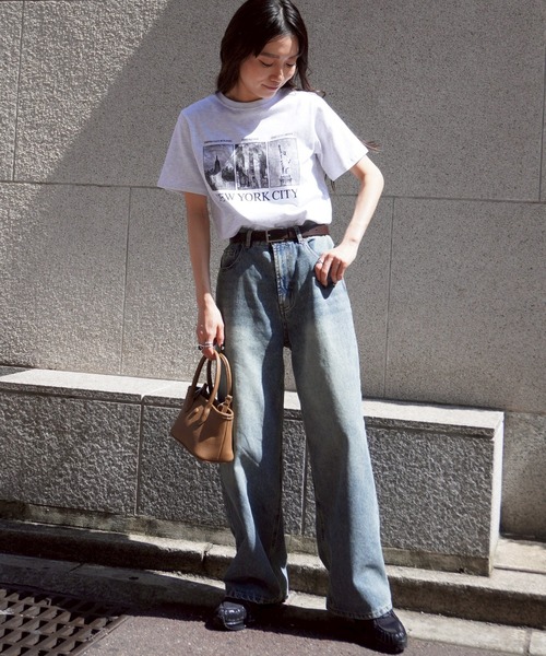 gossara(ゴサラ)の「NYロゴフォトT(Tシャツ/カットソー・レディース・ホワイト/杢グレー/オートミール・FREE)」の16枚目の写真