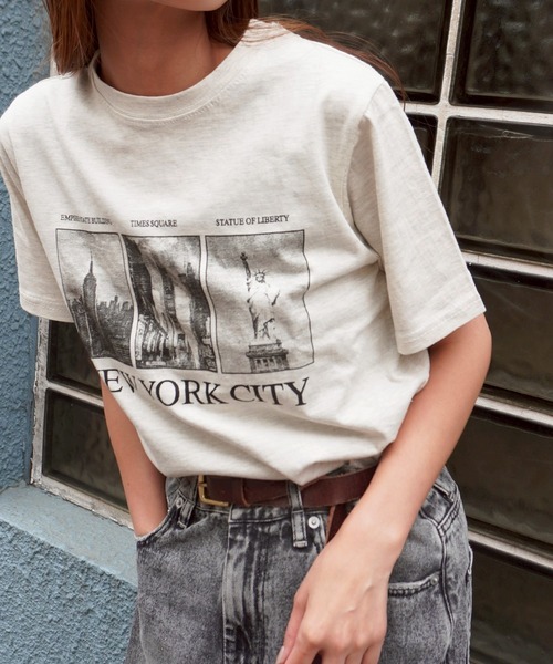 gossara(ゴサラ)の「NYロゴフォトT(Tシャツ/カットソー・レディース・ホワイト/杢グレー/オートミール・FREE)」の20枚目の写真