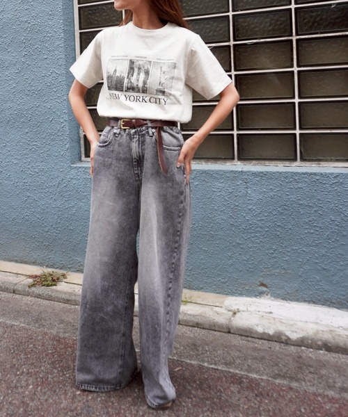 gossara(ゴサラ)の「NYロゴフォトT(Tシャツ/カットソー・レディース・ホワイト/杢グレー/オートミール・FREE)」の22枚目の写真