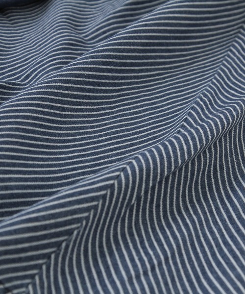 CUBE SUGAR（キューブシュガー）の「デニム×ヒッコリー切替スカート（デニムスカート・レディース・インディゴブルー/ライトブルー・M）」の16枚目の写真