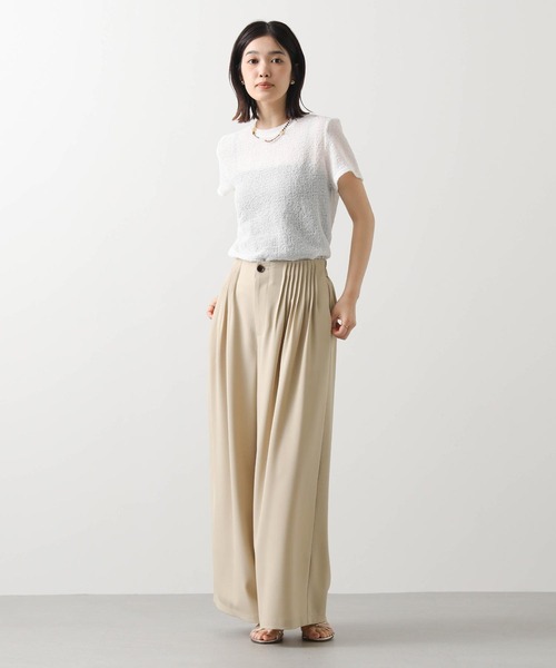 Gready Brilliant（グレディブリリアン）の「シアーサッカークルーカットソー（Tシャツ/カットソー・レディース・レッド/ドット/オフホワイト・FREE）」の4枚目の写真