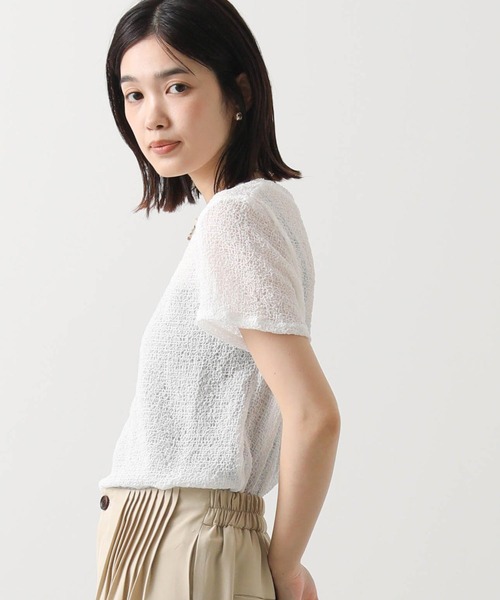 Gready Brilliant（グレディブリリアン）の「シアーサッカークルーカットソー（Tシャツ/カットソー・レディース・レッド/ドット/オフホワイト・FREE）」の9枚目の写真