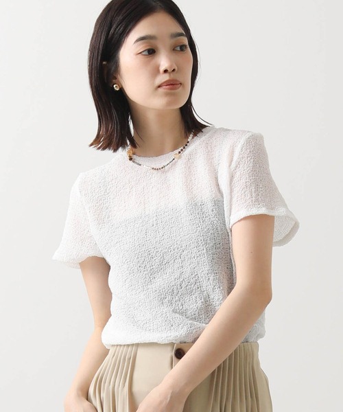 Gready Brilliant（グレディブリリアン）の「シアーサッカークルーカットソー（Tシャツ/カットソー・レディース・レッド/ドット/オフホワイト・FREE）」の11枚目の写真