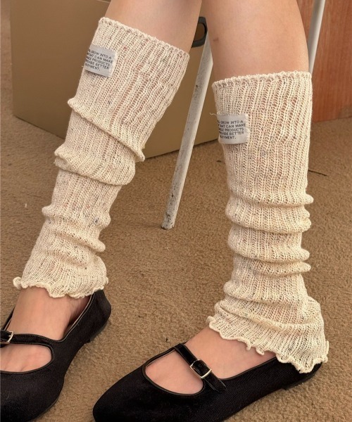 almo（アルモ）の「【LAMPOON】サマーニットレッグカバー（レッグウォーマー・レディース・ブルー/アイボリー/ホワイト/ライトグレー/ピンク/ベージュ・FREE）」の4枚目の写真