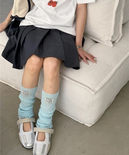 almo（アルモ）の「【LAMPOON】サマーニットレッグカバー（レッグウォーマー・レディース・ブルー/アイボリー/ホワイト/ライトグレー/ピンク/ベージュ・FREE）」の5枚目の写真