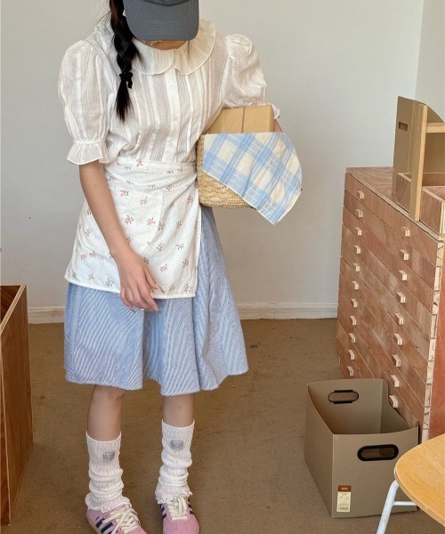 almo（アルモ）の「【LAMPOON】サマーニットレッグカバー（レッグウォーマー・レディース・ブルー/アイボリー/ホワイト/ライトグレー/ピンク/ベージュ・FREE）」の8枚目の写真